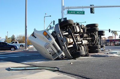 image of overturned truck