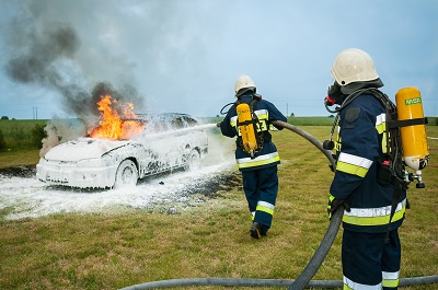 image of a car on fire